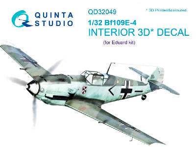 Bf 109e-4 3d-printed And Coloured Interior On Decal Paper - zdjęcie 1