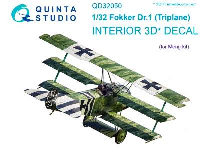 Fokker Dr.1 3d-printed And Coloured Interior On Decal Paper - zdjęcie 1