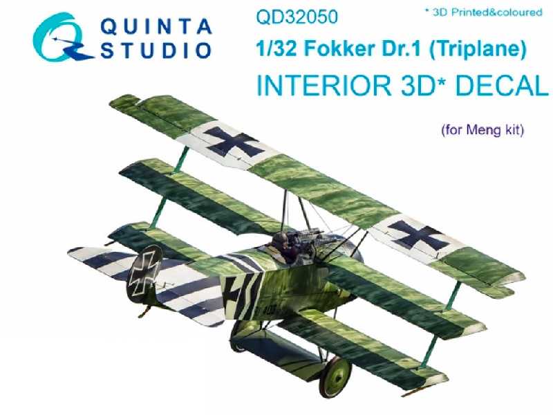 Fokker Dr.1 3d-printed And Coloured Interior On Decal Paper - zdjęcie 1