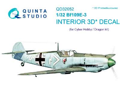 Bf 109e-3 3d-printed And Coloured Interior On Decal Paper - zdjęcie 1