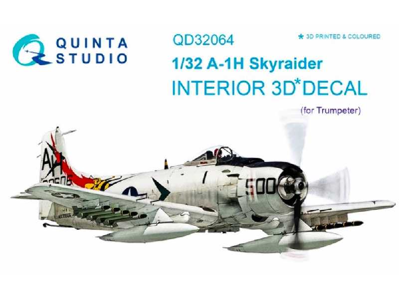A-1h Skyraider 3d-printed And Coloured Interior On Decal Paper - zdjęcie 1 A-1h Skyraider 3d-printed And Coloured Interior On Decal Paper - zdjęcie 1
