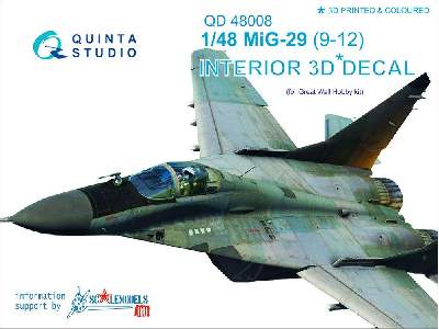 Mig-29 (9-12) 3d-printed & Coloured Interior On Decal Paper - zdjęcie 1
