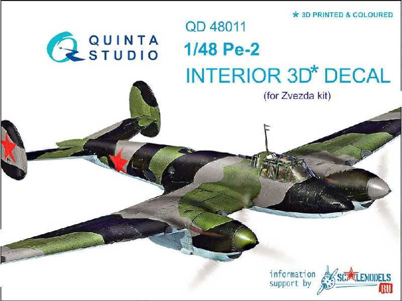 Pe-2 3d-printed & Coloured Interior On Decal Paper - zdjęcie 1 Pe-2 3d-printed & Coloured Interior On Decal Paper - zdjęcie 1