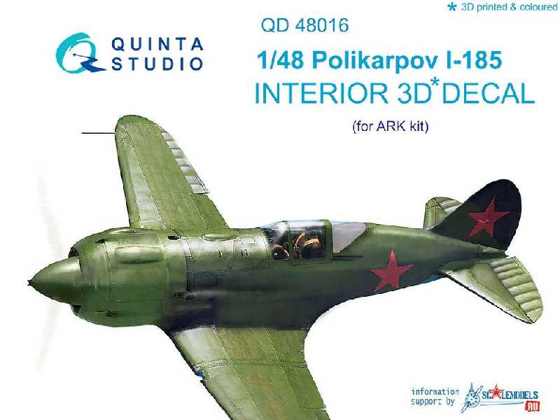 Polikarpov I-185 3d-printed & Coloured Interior On Decal Paper - zdjęcie 1 Polikarpov I-185 3d-printed & Coloured Interior On Decal Paper - zdjęcie 1