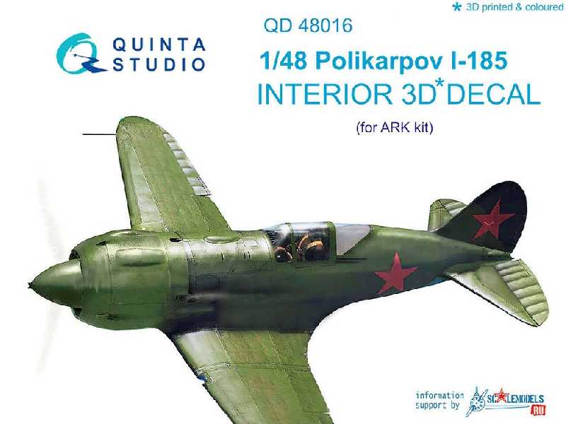 Polikarpov I-185 3d-printed & Coloured Interior On Decal Paper - zdjęcie 1