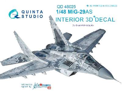 Mig-29as (Slovak Af Version) 3d-printed & Coloured Interior On Decal Paper - zdjęcie 1