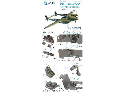 P-38f 3d-printed & Coloured Interior On Decal Paper - zdjęcie 9