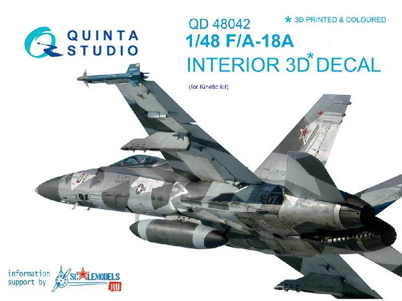 F/A-18a 3d-printed & Coloured Interior On Decal Paper - zdjęcie 1