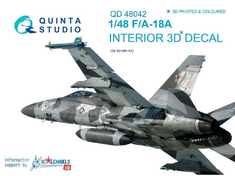 F/A-18a 3d-printed & Coloured Interior On Decal Paper - zdjęcie 1 F/A-18a 3d-printed & Coloured Interior On Decal Paper - zdjęcie 1