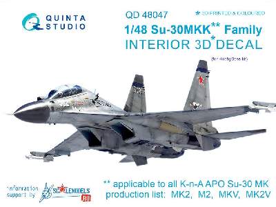 Su-30mkk 3d-printed & Coloured Interior On Decal Paper 2 - zdjęcie 1