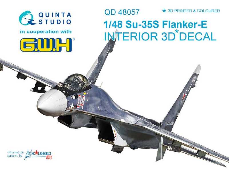 Su-35s 3d-printed & Coloured Interior On Decal Paper - zdjęcie 1 Su-35s 3d-printed & Coloured Interior On Decal Paper - zdjęcie 1