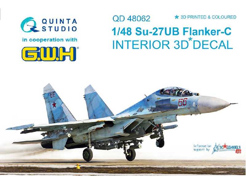 Su-27ub 3d-printed & Coloured Interior On Decal Paper - zdjęcie 1