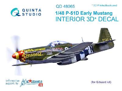 P-51d (Early) 3d-printed & Coloured Interior On Decal Paper - zdjęcie 1