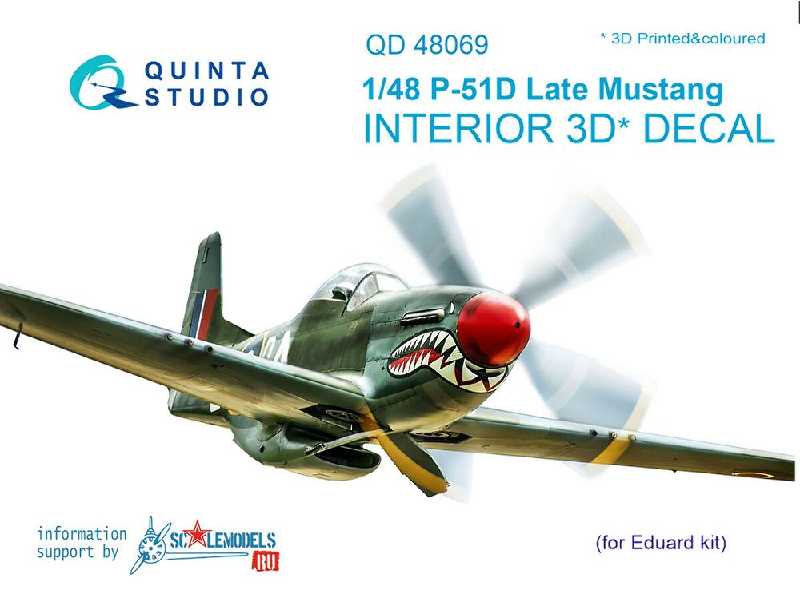 P-51d (Late) 3d-printed & Coloured Interior On Decal Paper - zdjęcie 1