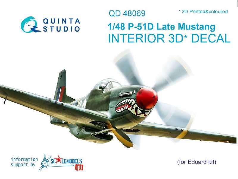 P-51d (Late) 3d-printed & Coloured Interior On Decal Paper - zdjęcie 1 P-51d (Late) 3d-printed & Coloured Interior On Decal Paper - zdjęcie 1
