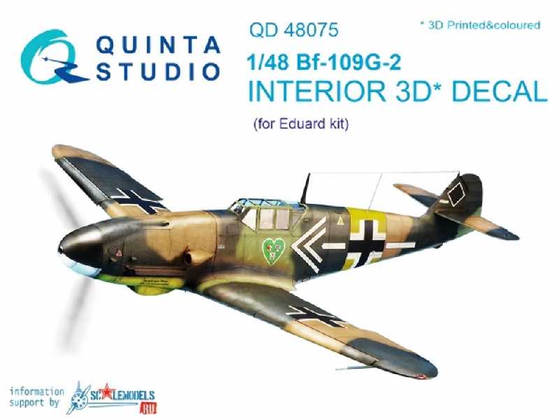 Bf-109g-2 3d-printed & Coloured Interior On Decal Paper - zdjęcie 1 Bf-109g-2 3d-printed & Coloured Interior On Decal Paper - zdjęcie 1