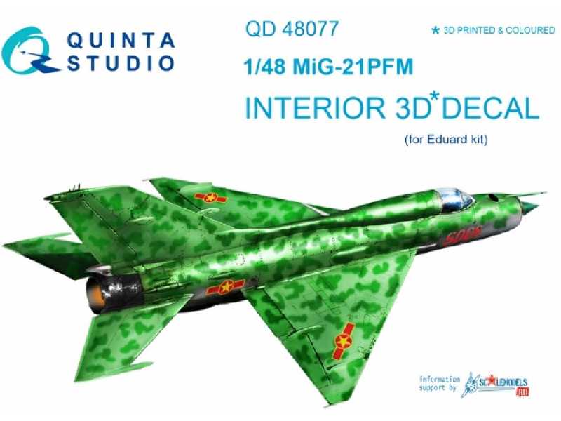 Mig-21pfm (Emerald Color Panels) 3d-printed & Coloured Interior On Decal Paper - zdjęcie 1