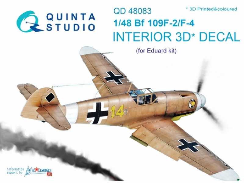 Bf 109f-2/F-4 3d-printed & Coloured Interior On Decal Paper - zdjęcie 1