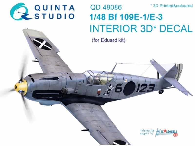 Bf 109e-1/E-3 3d-printed & Coloured Interior On Decal Paper - zdjęcie 1 Bf 109e-1/E-3 3d-printed & Coloured Interior On Decal Paper - zdjęcie 1