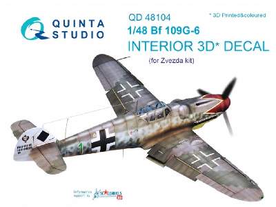 Bf 109g-6 3d-printed & Coloured Interior On Decal Paper - zdjęcie 1