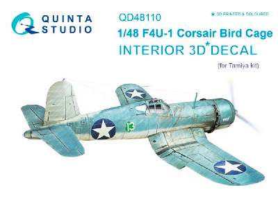 F4u-1 Corsair Bird Cage 3d-printed And Coloured Interior On Decal Paper - zdjęcie 1