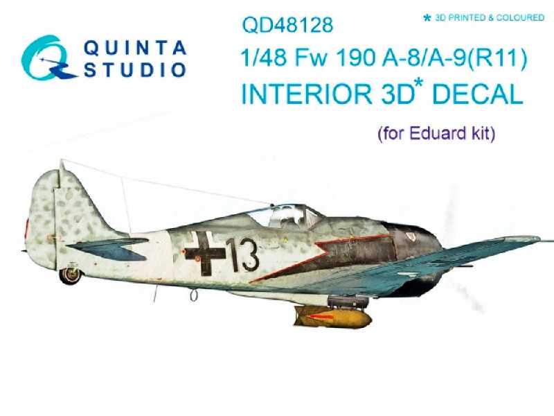 Fw 190 A-8/A-9 (R11) 3d-printed And Coloured Interior On Decal Paper - zdjęcie 1 Fw 190 A-8/A-9 (R11) 3d-printed And Coloured Interior On Decal Paper - zdjęcie 1