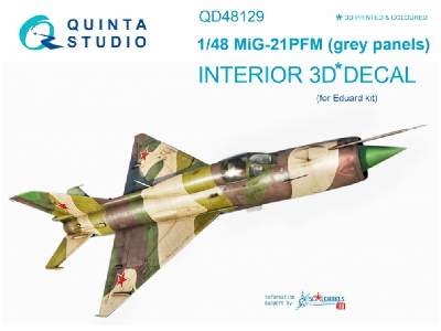 Mig-21pfm (Grey Color Panels) 3d-printed & Coloured Interior On Decal Paper - zdjęcie 1