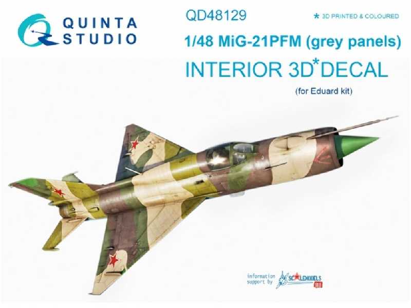 Mig-21pfm (Grey Color Panels) 3d-printed & Coloured Interior On Decal Paper - zdjęcie 1