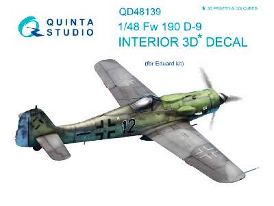 Fw 190d-9 3d-printed And Coloured Interior On Decal Paper - zdjęcie 1