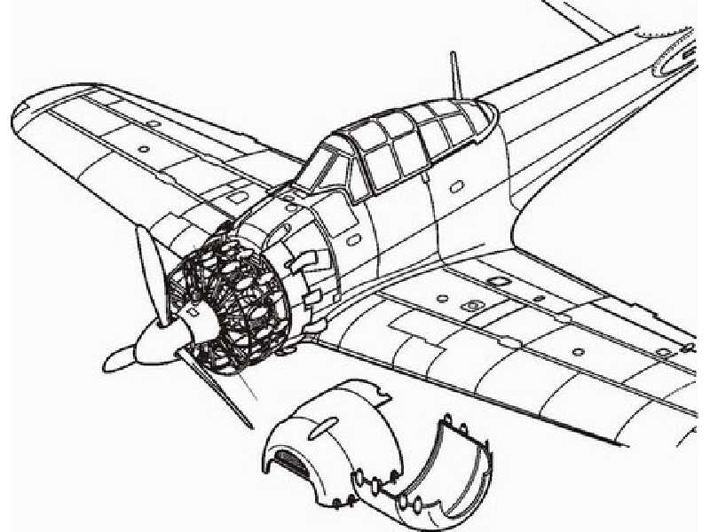 A6M5/A6M5c Engine Set for Hasegawa - zdjęcie 1