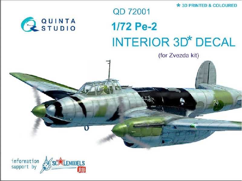 Pe-2 3d-printed & Coloured Interior On Decal Paper - zdjęcie 1 Pe-2 3d-printed & Coloured Interior On Decal Paper - zdjęcie 1