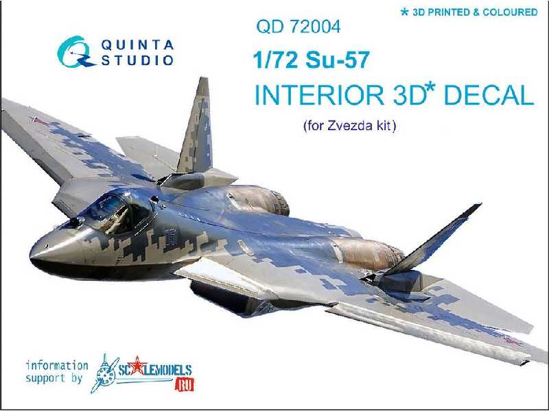 Su-57 3d-printed & Coloured Interior On Decal Paper - zdjęcie 1 Su-57 3d-printed & Coloured Interior On Decal Paper - zdjęcie 1