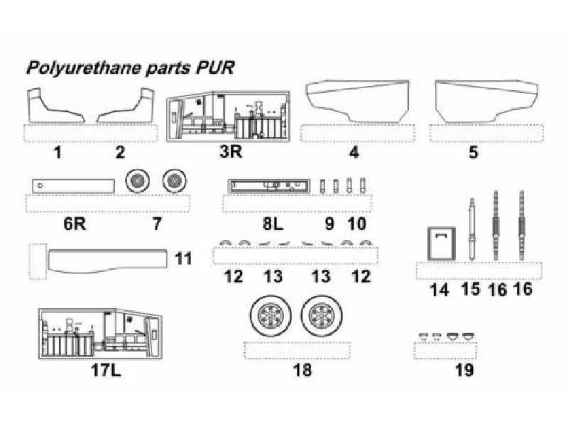 JAS-39D Gripen - undercarriage set for Italeri - zdjęcie 1 JAS-39D Gripen - undercarriage set for Italeri - zdjęcie 1