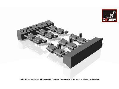 M1 Abrams Series Late Type Tracks (Hollow Teeth) W/ Drive Wheels - zdjęcie 4