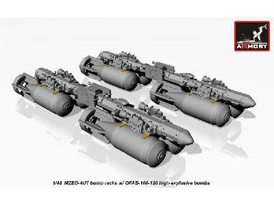 Mzbd-4ut W/ 4x Ofab-100-120 High-explosive Bombs, Resin Ordnance Set W/ Pe Parts - zdjęcie 1