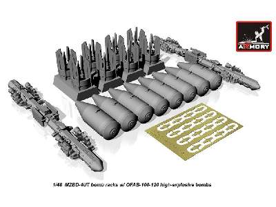 Mzbd-4ut W/ 4x Ofab-100-120 High-explosive Bombs, Resin Ordnance Set W/ Pe Parts - zdjęcie 2