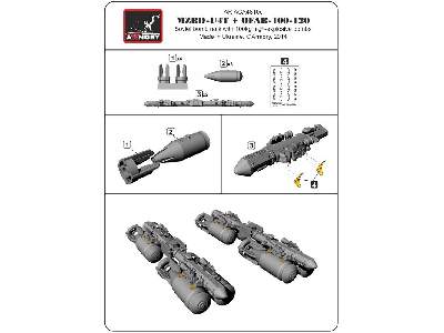 Mzbd-4ut W/ 4x Ofab-100-120 High-explosive Bombs, Resin Ordnance Set W/ Pe Parts - zdjęcie 5