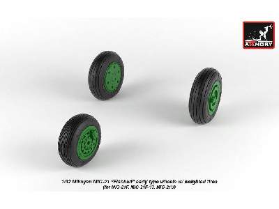 Mikoyan Mig-21 Fishbed Wheels W/ Weighted Tires, Early - zdjęcie 3