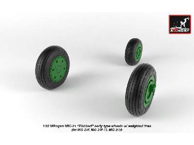 Mikoyan Mig-21 Fishbed Wheels W/ Weighted Tires, Early - zdjęcie 5