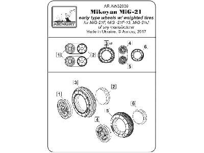 Mikoyan Mig-21 Fishbed Wheels W/ Weighted Tires, Early - zdjęcie 7