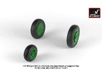 Mikoyan Mig-21 Fishbed Wheels W/ Weighted Tires, Late - zdjęcie 3