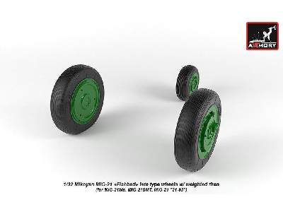 Mikoyan Mig-21 Fishbed Wheels W/ Weighted Tires, Late - zdjęcie 5