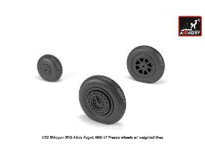 Mikoyan Mig-15bis Fagot (Late) / Mig-17 Fresco Wheels W/ Weighted Tires - zdjęcie 3