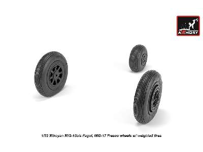 Mikoyan Mig-15bis Fagot (Late) / Mig-17 Fresco Wheels W/ Weighted Tires - zdjęcie 4