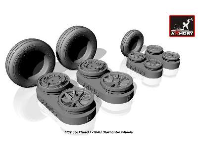 F-104g Starfighter Wheels, W/ Optional Nose Wheels, Weighted - zdjęcie 2