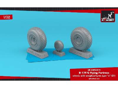 B-17f/G Flying Fortress Wheels W/ Weighted Tyres Type A (Gy) - zdjęcie 1