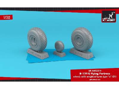 B-17f/G Flying Fortress Wheels W/ Weighted Tyres Type A (Gy) - zdjęcie 1