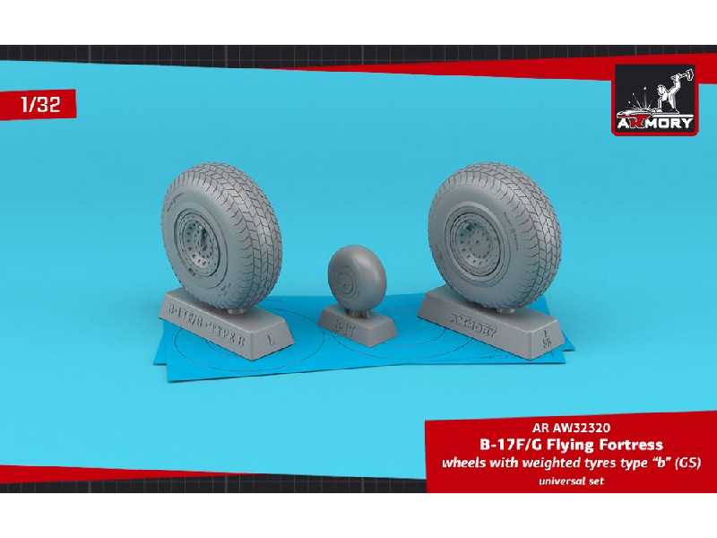 B-17f/G Flying Fortress Wheels W/ Weighted Tyres Type B (Gs) - zdjęcie 1