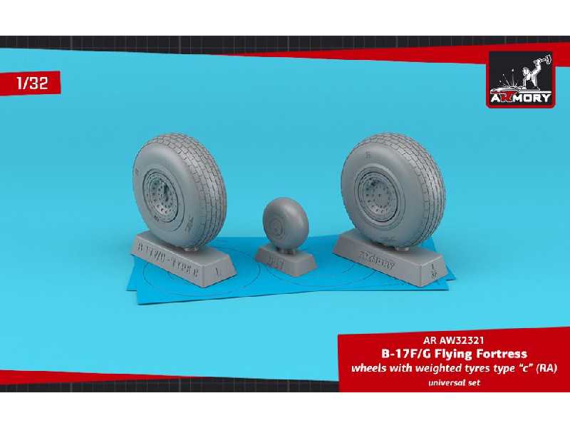 B-17f/G Flying Fortress Wheels W/ Weighted Tyres Type C (Ra) - zdjęcie 1 B-17f/G Flying Fortress Wheels W/ Weighted Tyres Type C (Ra) - zdjęcie 1
