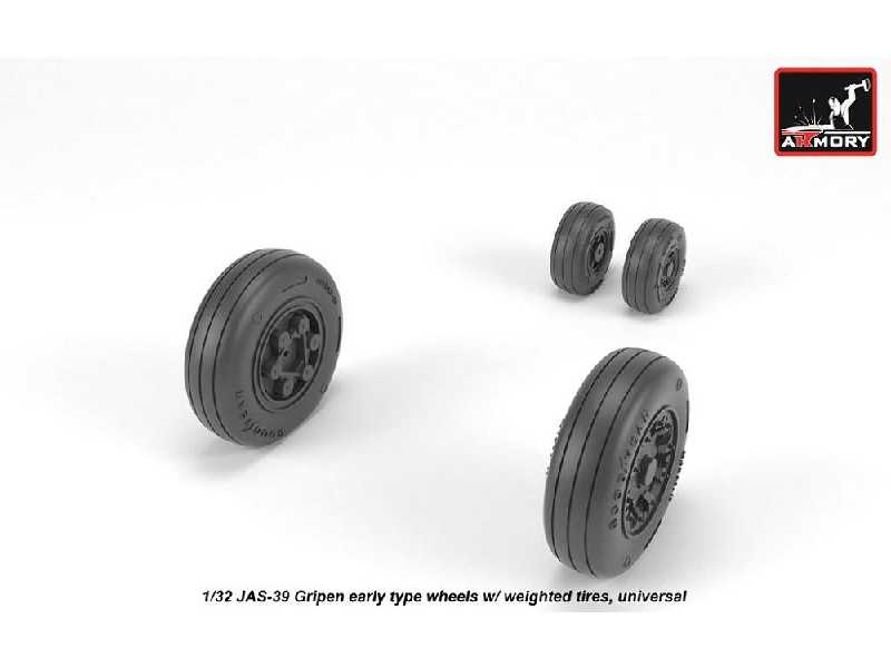 Jas-39 Gripen Wheels W/ Weighted Tires, Early - zdjęcie 1 Jas-39 Gripen Wheels W/ Weighted Tires, Early - zdjęcie 1